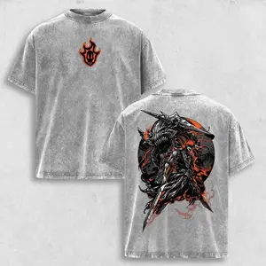 Ichigo Vintage Washed Oversized T-Shirt – Bleach Anime Streetwear Graphic Tee, Anime Streetwear Apparel, Soft Cotton Casual Unisex Top, Gift for Bleach Fans