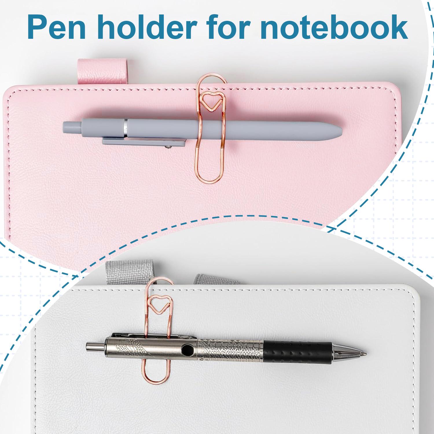 Metal Heart Pen Clip(10PCS)Metal Pencil Clips Multifunctional Rose Gold Silver Carbon Steel Paperclip Portable Large Size Holder for Notebook Book Journal Office School Accessories