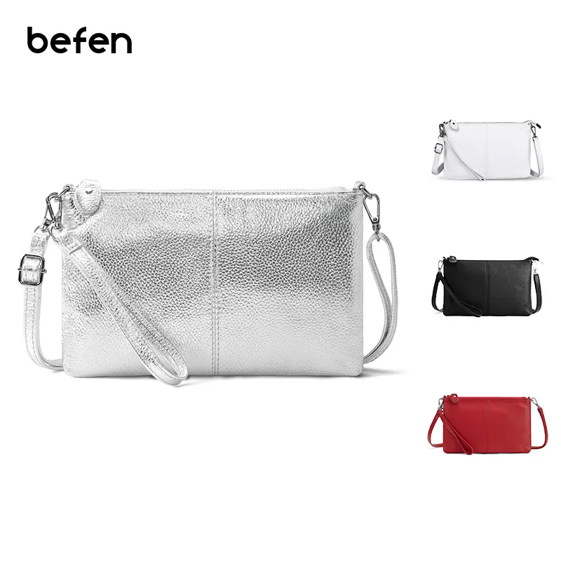 BEFEN Women's 3-in-1 Pebbled Cow Hide Leather Wristlet - RFID Blocking, Convertible, Adjustable, Minimalist, Chic, Everyday Purse, 6 Card Slots, Hands-Free Cognac Brown Crossbody/Shoulder Bag Clutch (Women's Handbags), Handbags For Women