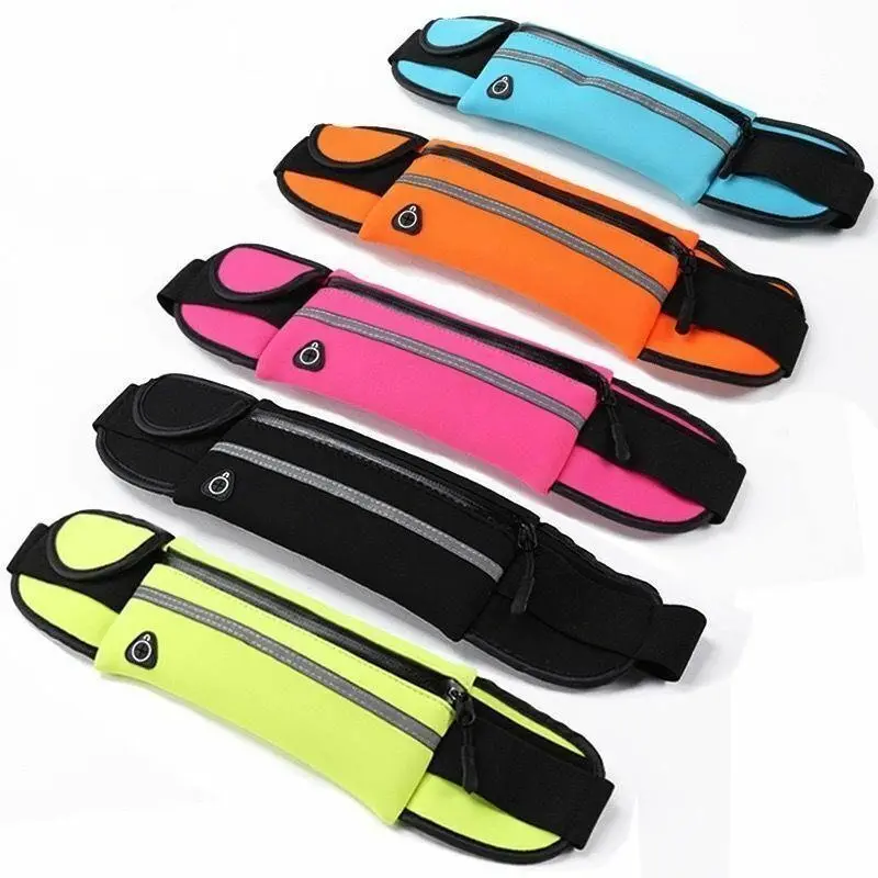 Multi-Purpose Waist Pack Running Pouch Belt Waist Pack Bag Adjustable Workout Fanny Pack Holder for Running Accessories, Fits waist sizes from 27" to 48" Fits Men and Women