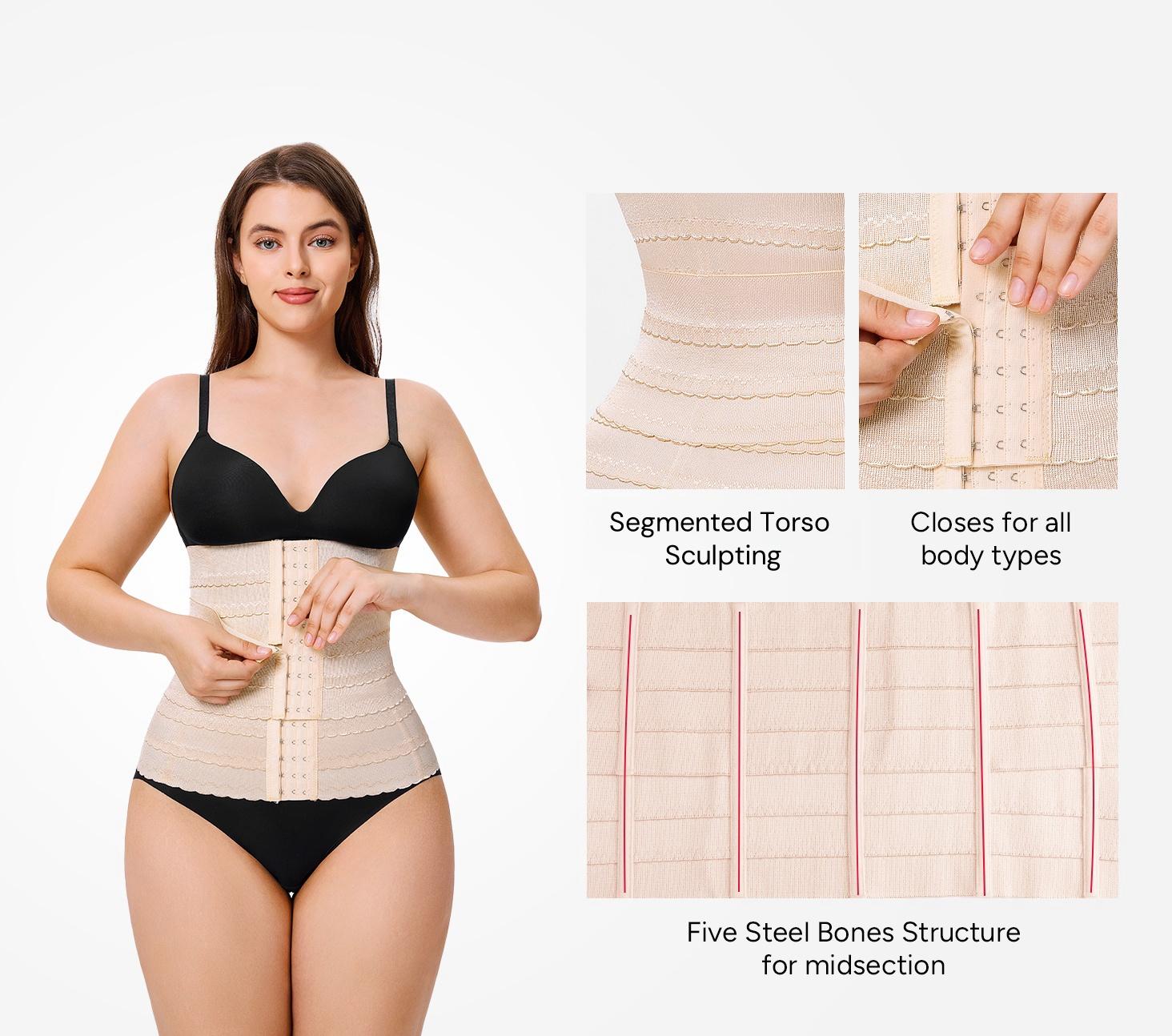 Nebility Women's Breathable Sports Belt Shapewear - Double Waist Band, Basic Comfort Compression with Tummy Tuck, Minimalist Fit Adjustable Waistband Body Shaping Set SpringStatements