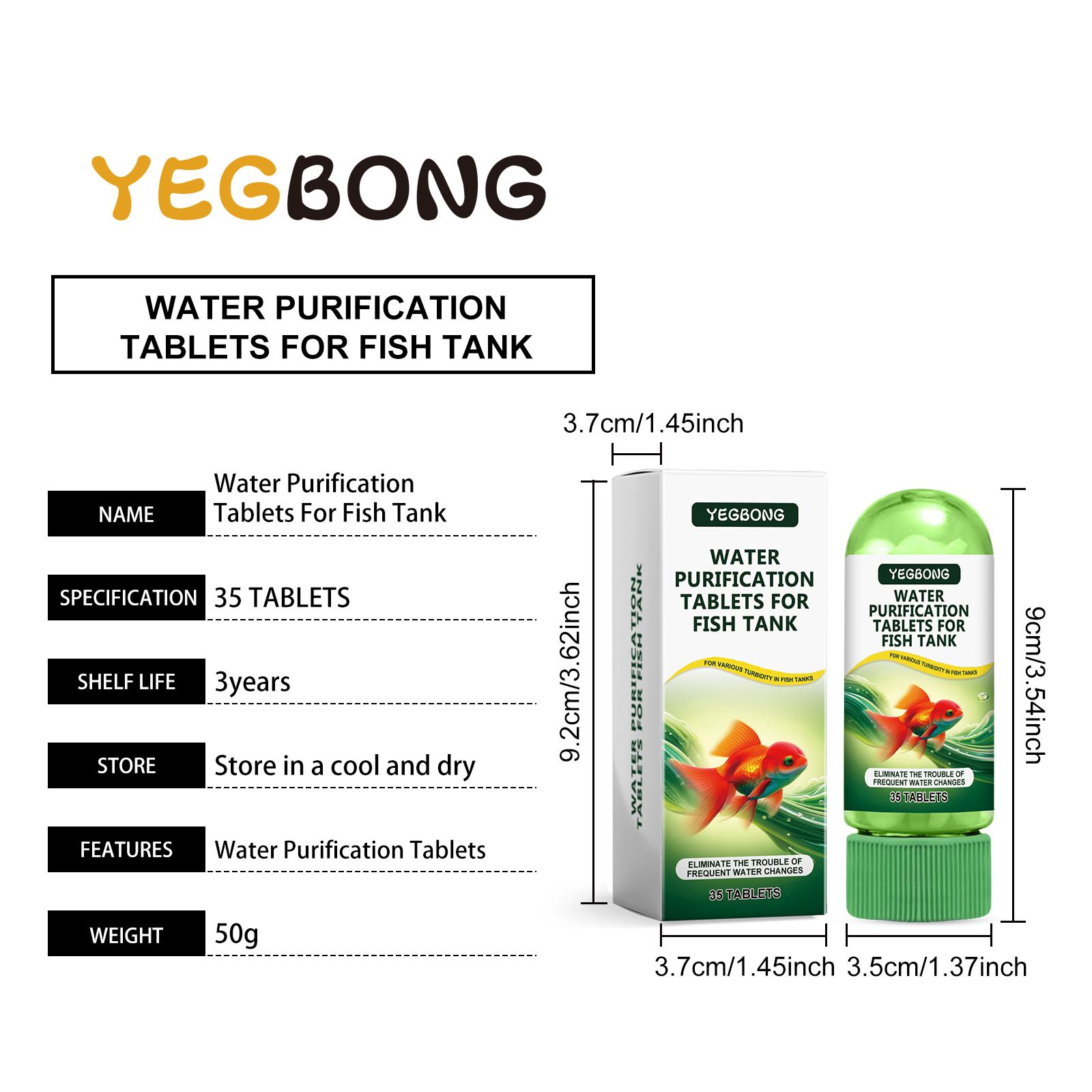Aquarium Water Purification Tablets, Water Quality Dedicated To Clean Deodorizing Algae Stains Sludge Clear Fish Pond Aquarium Water Purification Tablets for Fish Pond Cleaner Eliminates Cloudy Substances Safely Removes Algae Stains