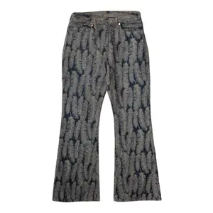 Kapital Magpie Feather Denim Flare Jeans Dark Indigo