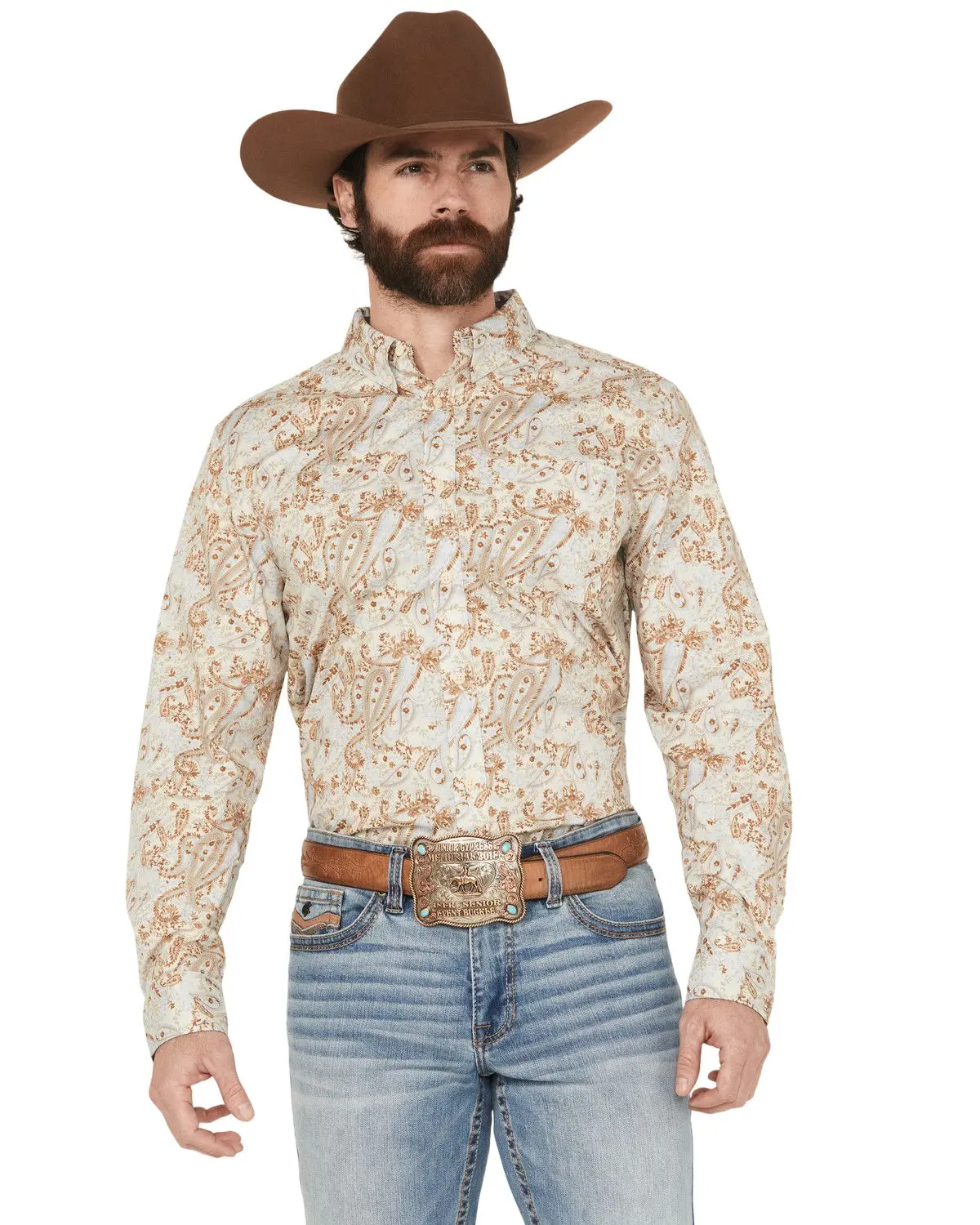 Cody James Men's Men'S Porter Floral Print Long Sleeve Button-Down - Cjsu25w41-Crm