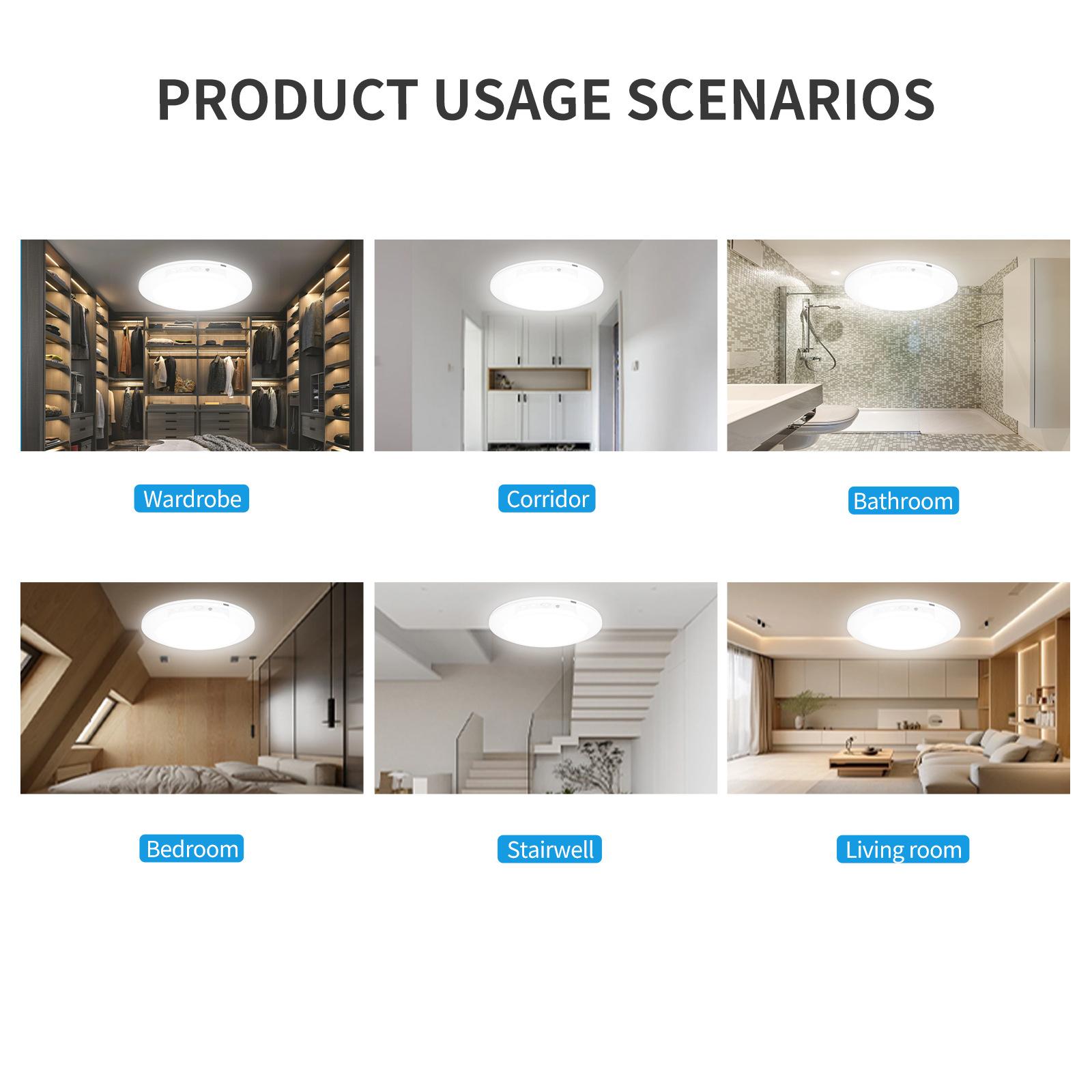 Rechargeable Motion Sensor Ceiling Light with Remote - Magnetic Wireless Ceiling Light Battery Powered for Closet Shower Stairs Shed Hallway Porch Patio ect