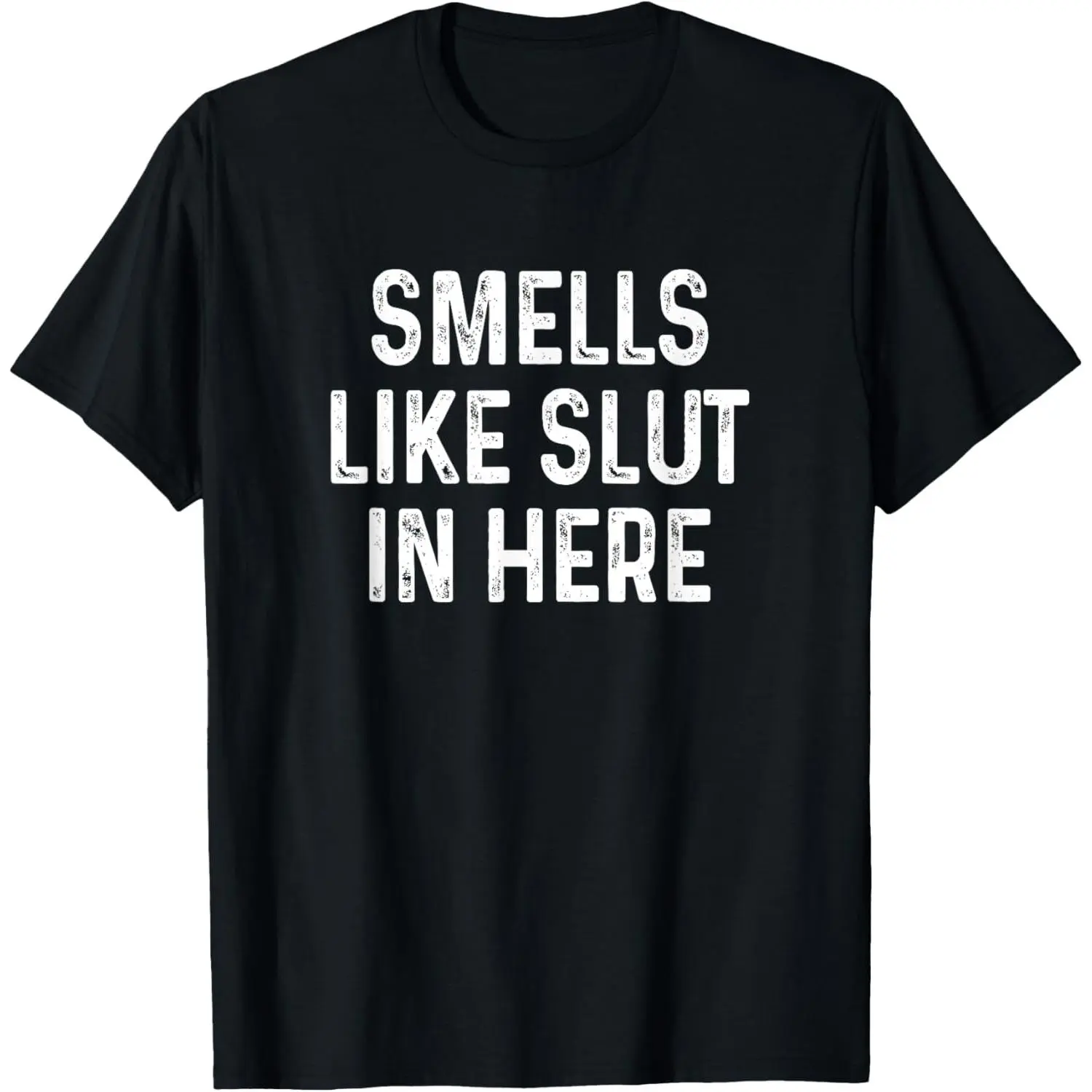 Men's Cotton Funny Graphic Tee - Sarcastic Apparel, Regular Fit Streetwear Sports Top, Offensive "Smells Like Slut In Here" Adult Humor Gift