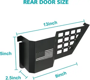SUNPIE 2PCS Metal Rear Door Storage Pocket Storage Box, Door Side Insert Organizer Box Pockets Compatible with 2018-2025 Wrangler JL 2/4 Doo-r Compatible with Jeep JL Accessories fathersdaygift
