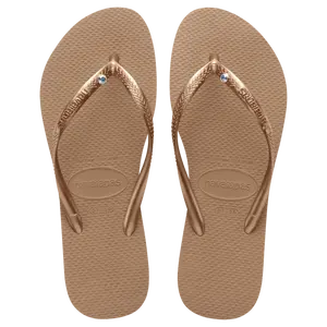 Havaianas Girl's Slim Crystal Flip Flop Sandal