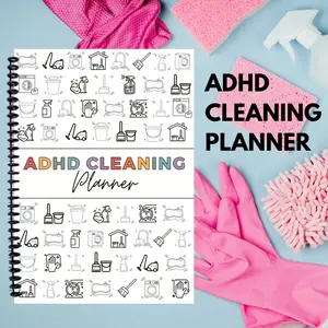ADHD-Friendly 32-Page Home Cleaning Planner: Annual Cleaning Checklist & Schedule | Boost Focus & Productivity with Structured Tasks for a Tidy Home