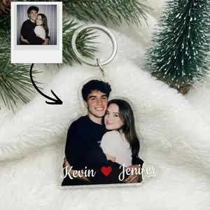 Custom Photo Keychain For Couples – Personalized Acrylic Keychain With Names, Couple Gift, Valentine Gift, Anniversary Keepsake