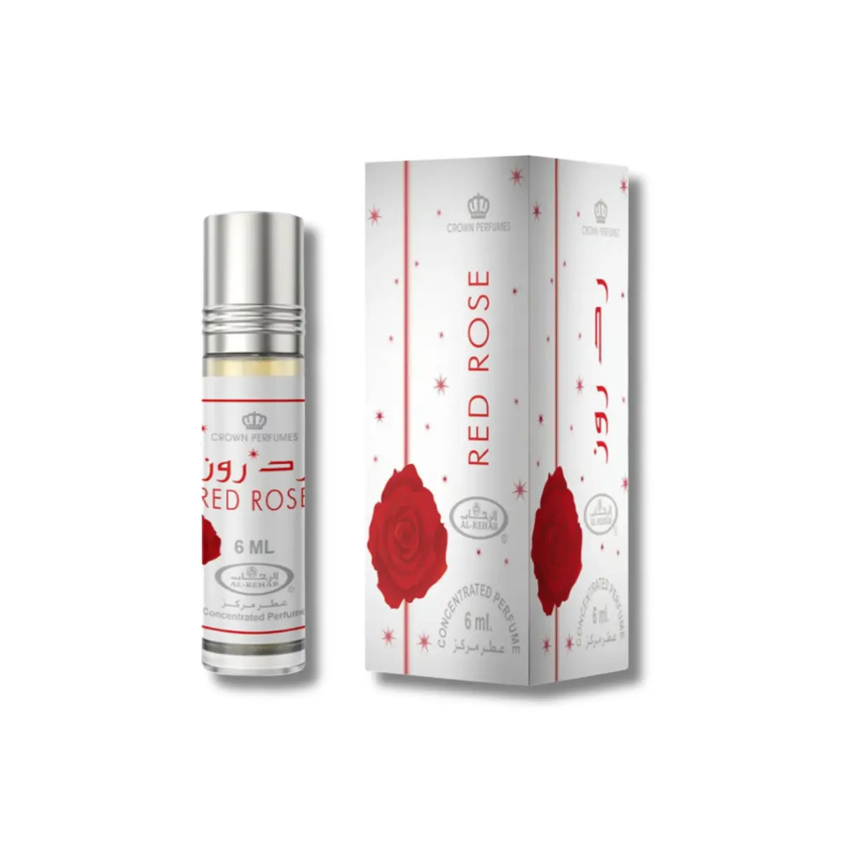 Al Rehab Red Rose Dehn Al Oud Alcohol-Free Roll-On Liquid Perfume Oil, Adults' Unisex Gentle Regular Edition Fragrance with Rose, Vanilla, Floral Notes & Powdery Rose Aura, 0.2 fl oz, Beauty & Personal Care