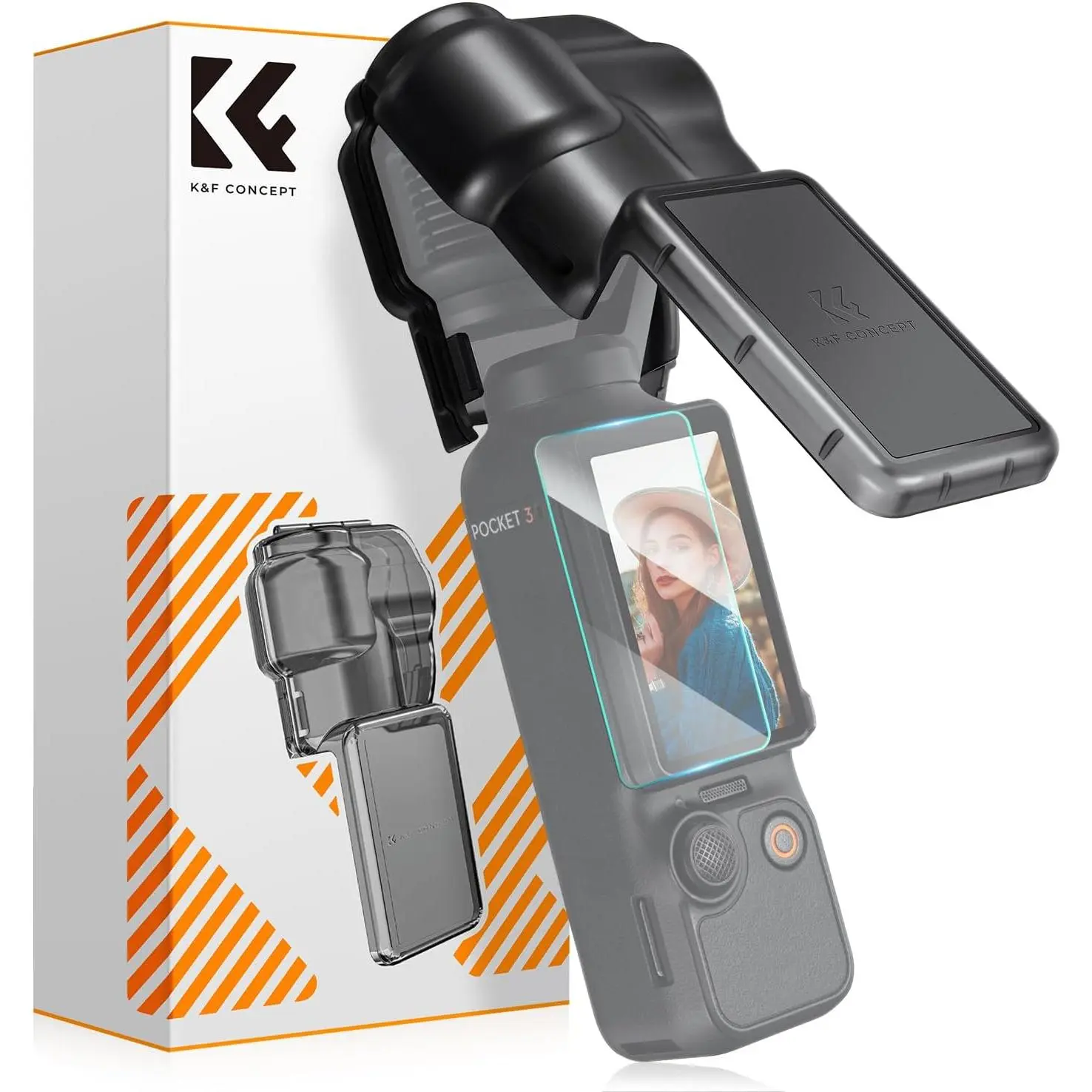 K&F Concept Protective Cover Case for DJI Osmo Pocket 3 Camera Stabilizer, Device Protection Accessories Including Gimbal Screen Protector, Lens Guard, Plastic Storage Case for Vlogging Equipment