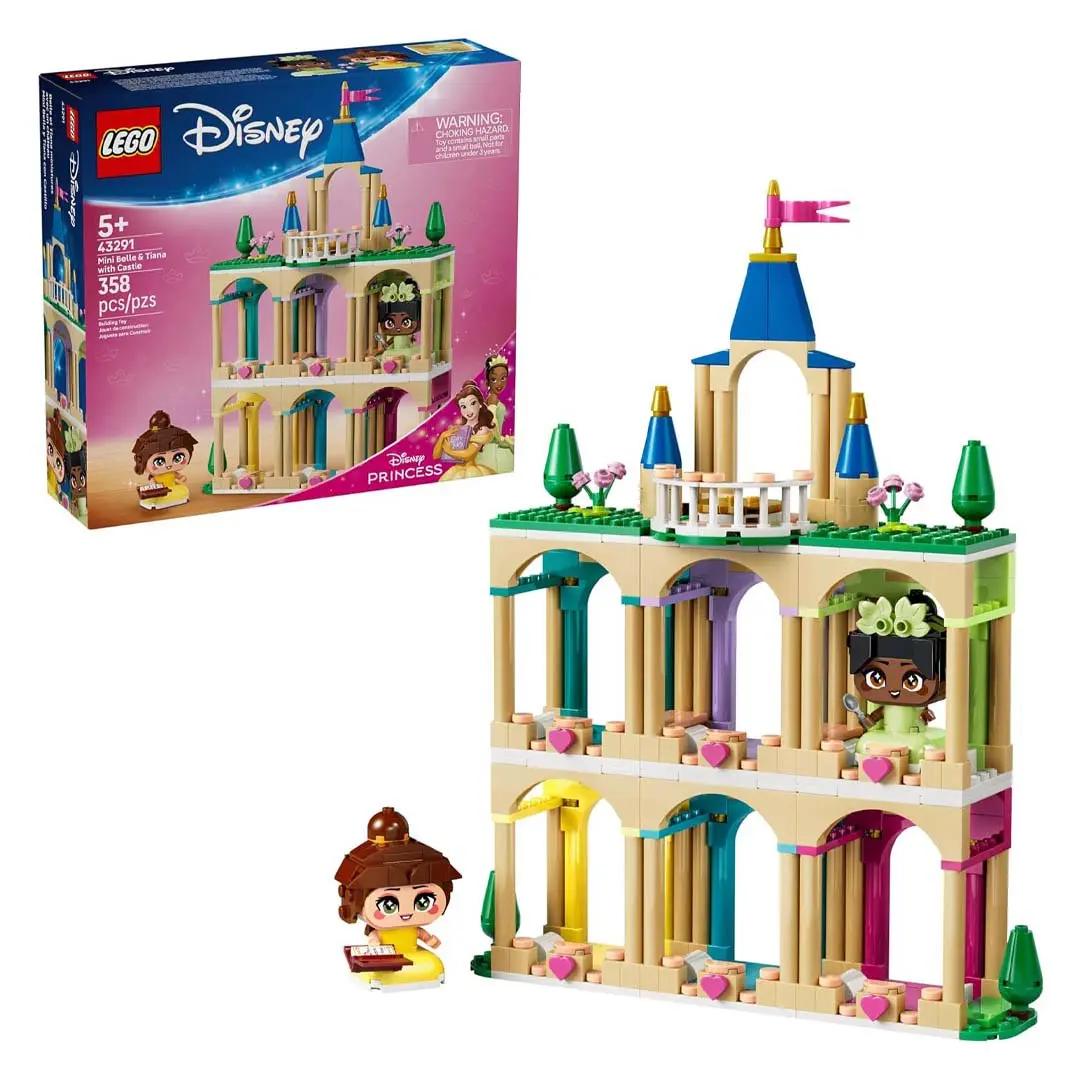 LEGO Disney Princess Building Block Set (43291) - Mini Belle & Tiana Collectibles, Miniature Figures, Princess Doll, Toy Set Structures, Building Block Sets