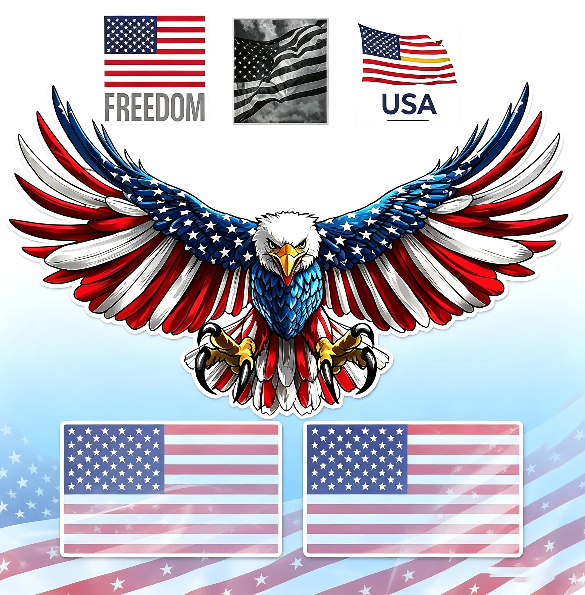 Flag Self-Adhesive Stickers 1roll (100pcs) 23 24 25 Holiday Pen Pal Letter Decor