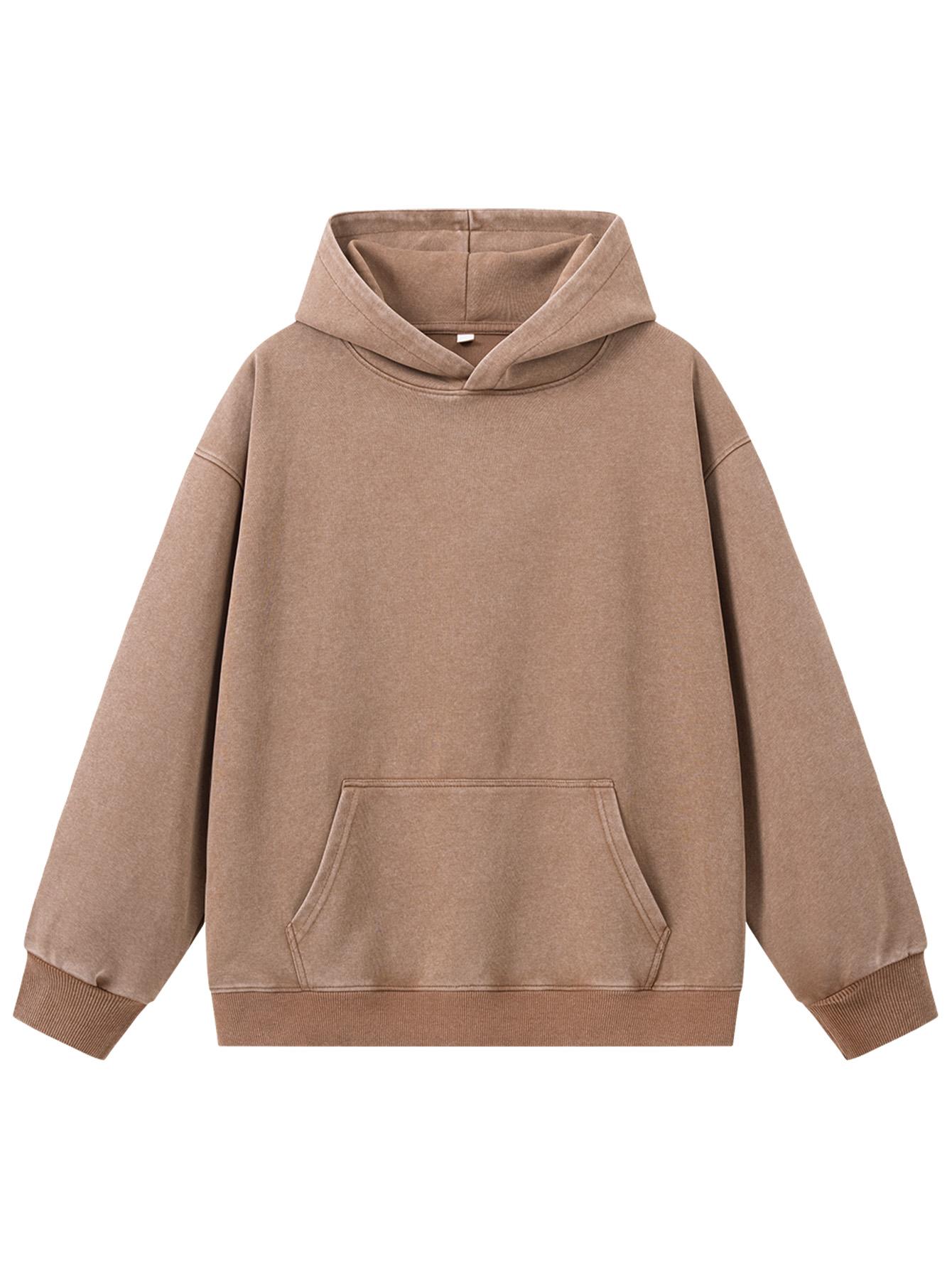 CCCMAI Men's Solid Color Loose Fit Hooded Sweatshirt Regular Fit Casual Long Sleeve Hoodie for Fall & Winter Men's Clothing for Everyday Wear with Quality Hem and Cuff Design Menswear Tops Pullover
