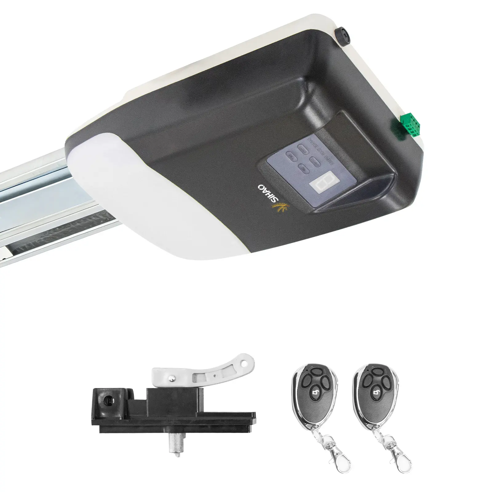 Heavy-Duty 800N Chain Drive Garage Door Opener, 10.83ft Track, 2 Remotes, Wall Switch, Automatic Reverse, Obstacle Detection, Photo Beam Compatible & Low Voltage Protection for Single Car Garages