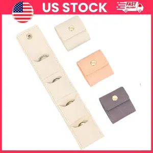 3PCS Mini Travel Jewelry Organizer Case with Buckle Closure, Small Foldable Jewelry Roll Pouch for Rings Necklaces Earrings Bracelets, Lightweight Portable Jewelry Storage Bag for Women, Compact Travel Jewelry Holder for Purse Suitcase