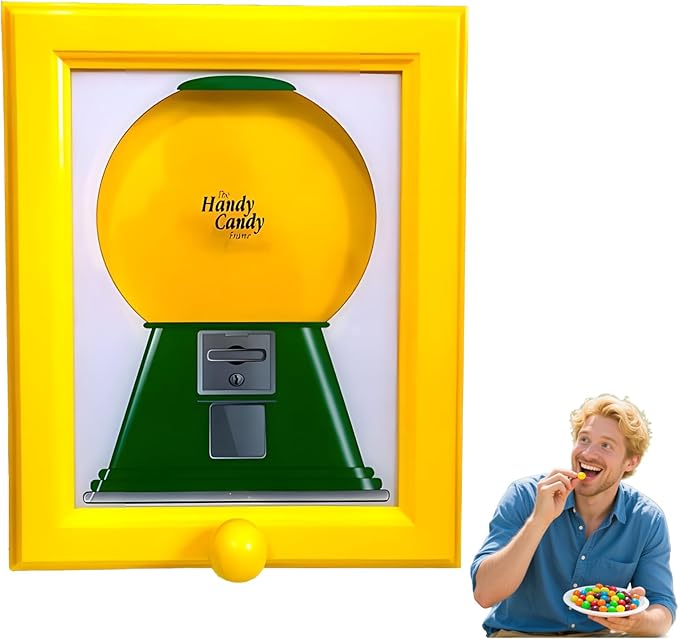 New Handy Candy Frame - Versatile Candy Dispenser & Gumball Machine for Candies Nuts Dog & Cat Treats Wall or Table Mount Birthday Holiday Gift for Kids Adults 1PC