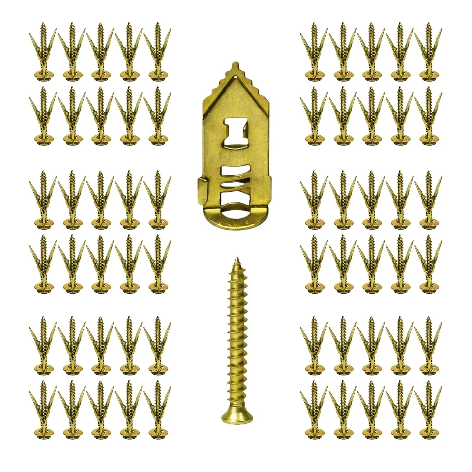 120 Self-Drilling Drywall Anchors + Screws Wall Mount Kit, Zinc-Plated Steel, No Pre-Drill Required, for Mounting Shelves, Mirrors (Ideal for DIY Users)