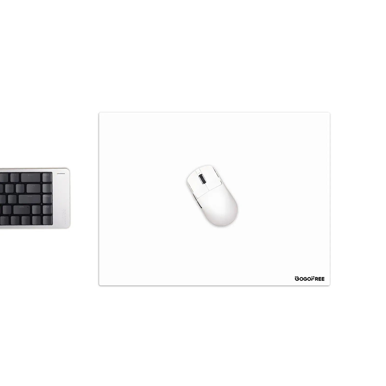 GOGOFREE Large Size Rectangular Glass Mousepad - 30*40cm Sturdy Scratch-Proof Hard Surface, Black/White, Anti-Slip Kit, Frost Finish, Spill-Safe, Ultra Smooth, Fast Precision Control, Easy-Clean Gaming Mouse Pad for Gamers, Gaming Stuff