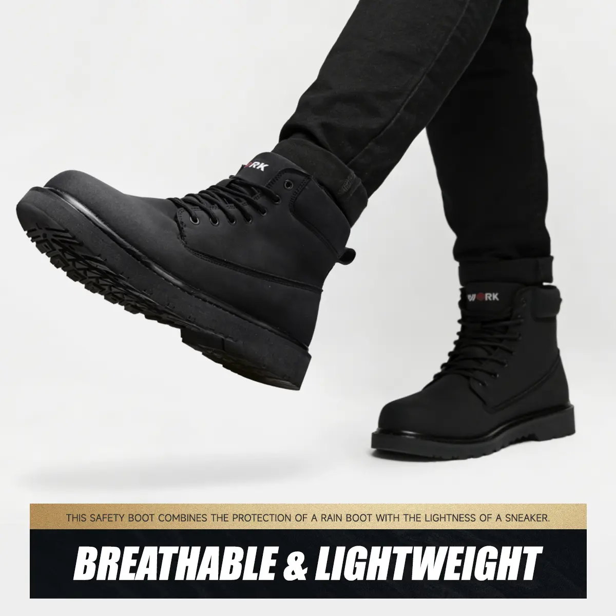 Men's Retro Genuine Leather Work Boots Waterproof Anti-Slip Durable Outsole All-Day Comfort Stable Work Lightweight Non-Bulky Retro Versatile Street Style Construction Sites,back to school,back to school haul