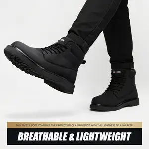 Men's Retro Genuine Leather Work Boots Waterproof Anti-Slip Durable Outsole All-Day Comfort Stable Work Lightweight Non-Bulky Retro Versatile Street Style Construction Sites