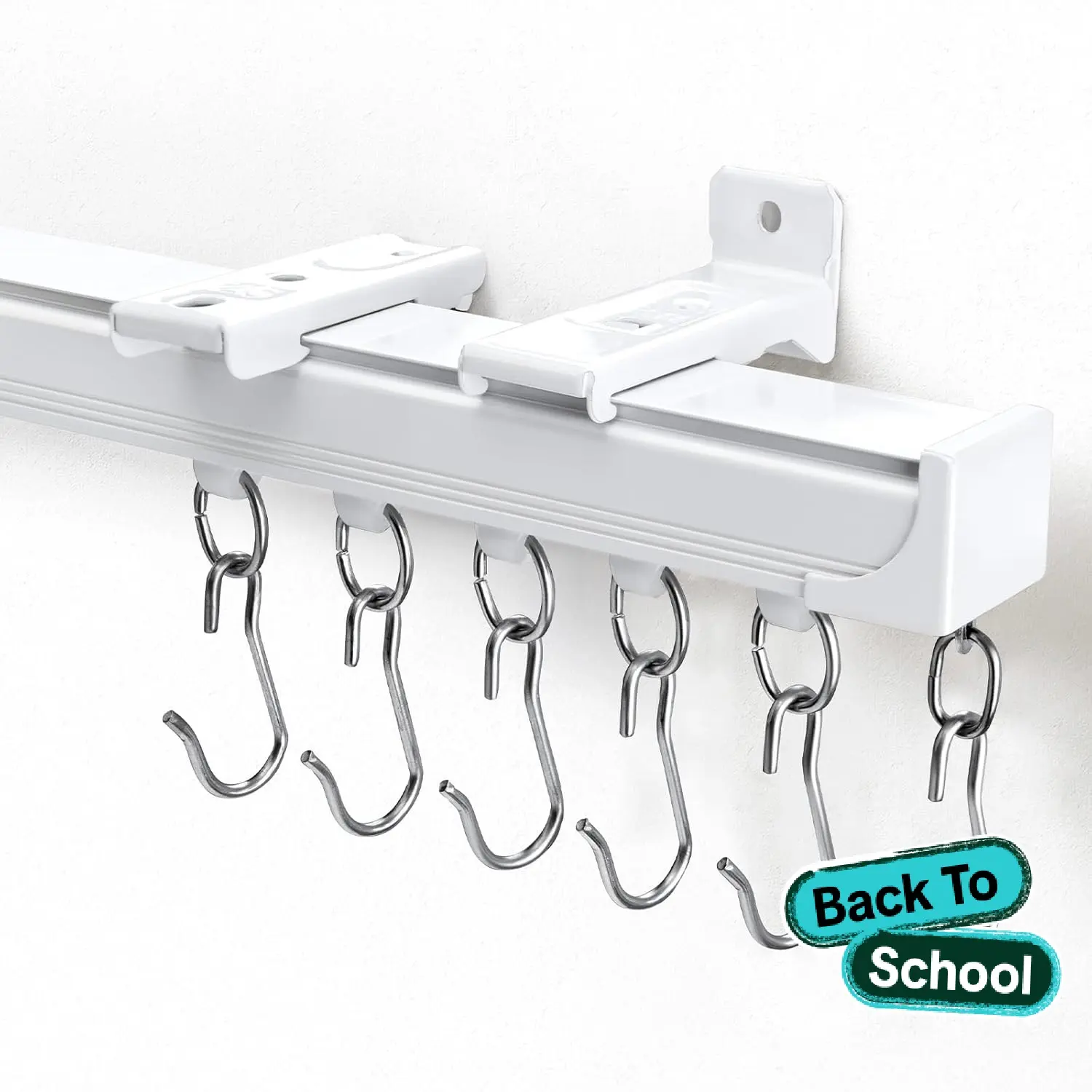 Inovaday Ceiling Curtain Track Heavy Duty Tracks Ceiling/Wall Mount Sliding Room Divider Silent Rail with 3 Types of Hooks for Living Room,Bed Room,Bathroom