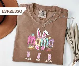 Comfort Colors Retro Personalized Easter Bunny Shirt, Custom Matching Family Celebration Tee, Vintage Happy Easter Tradition Outfit, Trendy Family Tree Custom Design, Premium Oversized Holiday Gift