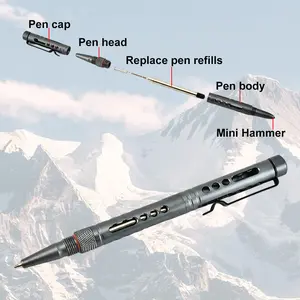 Premium Bolt Action Writing Pen, Matte Grey Aluminum Executive Pen, Multipurpose Tactical Style EDC Tool for Men, Precision Balanced Metal Pen with Refillable Ink, Elegant Gift Box