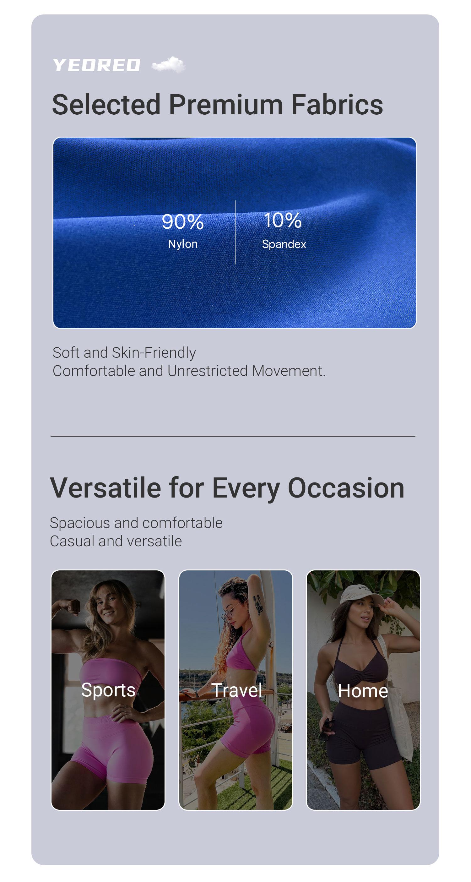 YEOREO SoftHue Women's Workout Gym Impact Shorts - Pink 3.6"/4.5" Seamless Hidden Scrunch Butt Lifting Athletic Bottoms Squat-Proof Mid-Rise Waistband SpringStatements