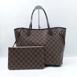 Pre-owned Canvas Tote Bags Louis Vuitton Neverfull MM Damier Ebene Coated Tote T10338729