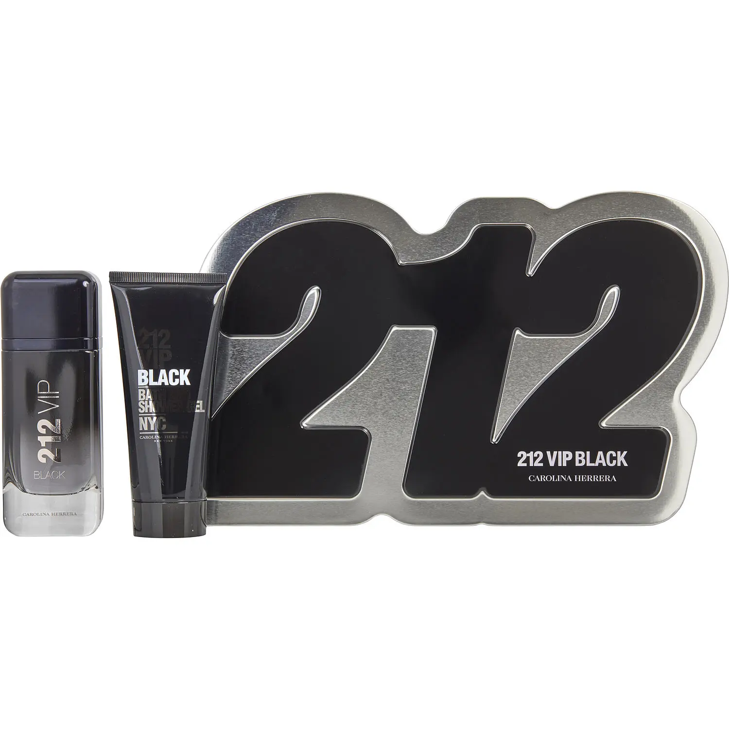 212 Vip Black Set-Eau De Parfum Spray 3.4 Oz & Shower Gel 3.4 Oz For Men
