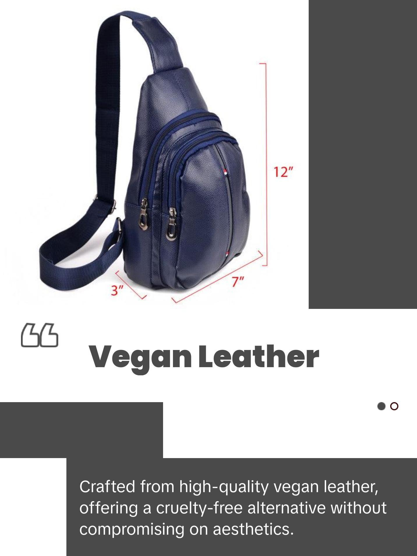 Stylish Vegan Leather Crossbody Sling Bag with Adjustable Strap