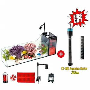 hightech 4gal Contemporary Aquarium Kit, 4000 HD Glass Tank with Micro Ceramic Filter Bio Booster, Adjustable Focus Pendant Light, Dynamic Water Flow & Low-Upkeep Design, 4K Hd Glass