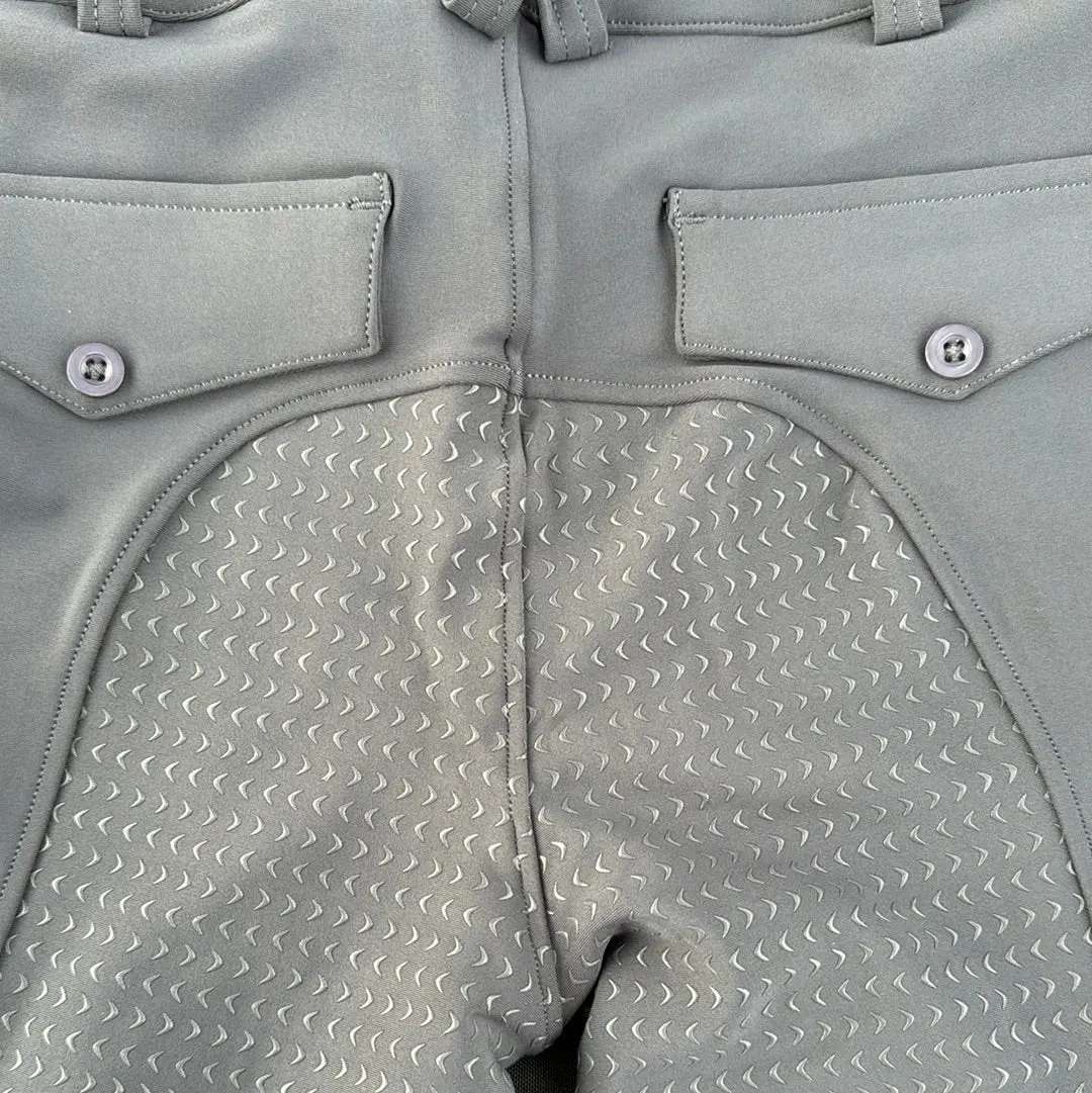 Dark Grey Button up CM logo Breeches Women's Full Seat Riding Active Silicon Grip Horse Riding Equestrian Breeches