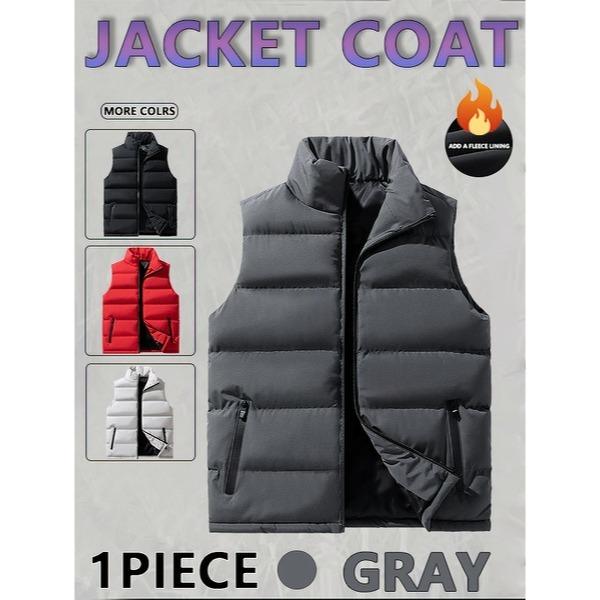 Mens Vest Jacket Warm Sleeveless Jackets Winter Waterproof Zipper Coat Autumn Stand-up Collar Casual Waistcoat Brand Clothing