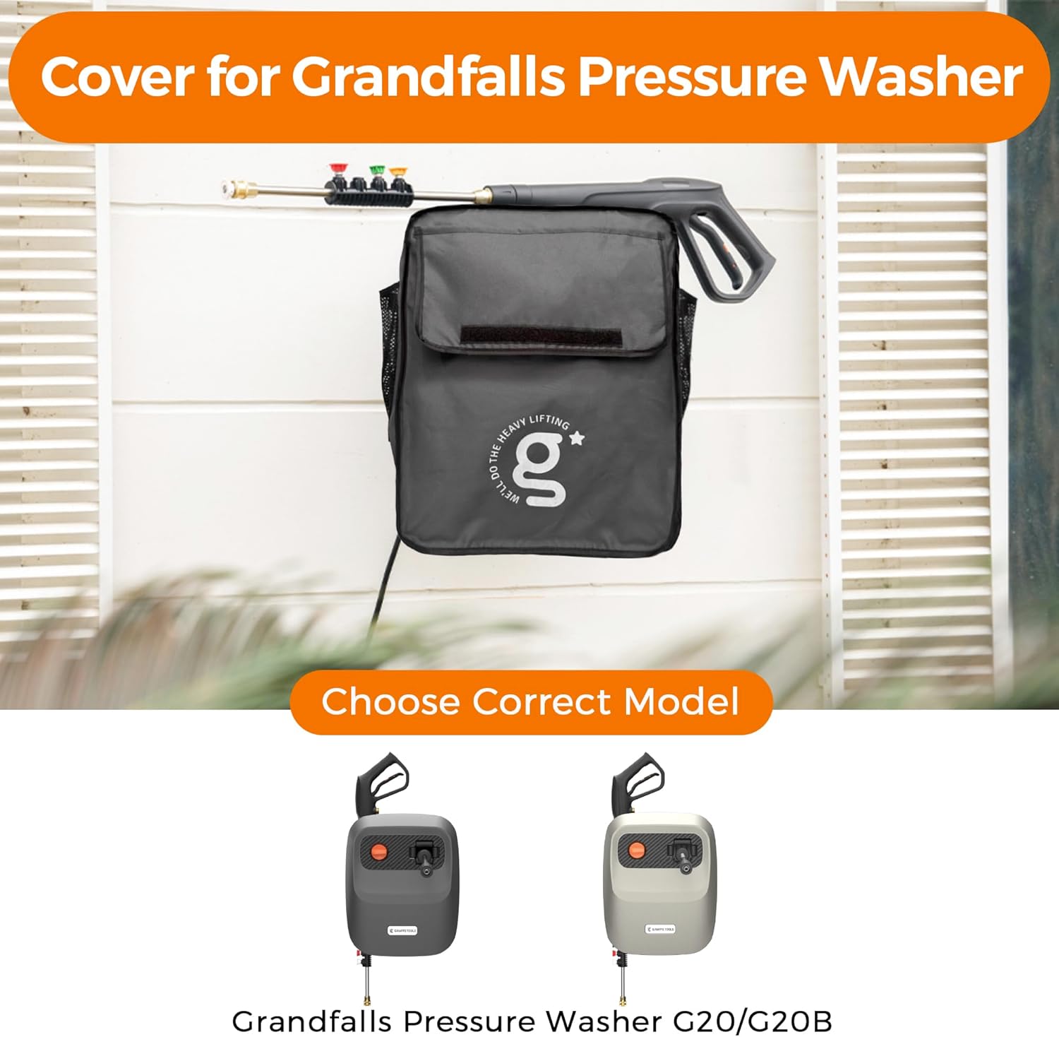 Giraffe Tools G20 Grandfalls Pressure Washer Cover Black - Waterproof and Anti-UV Resistant Black