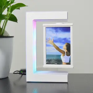 Levitating Photo Frame, Magnetic Floating Picture Frame, with LED Colorful Lights，for Home Office Wedding Decoration.