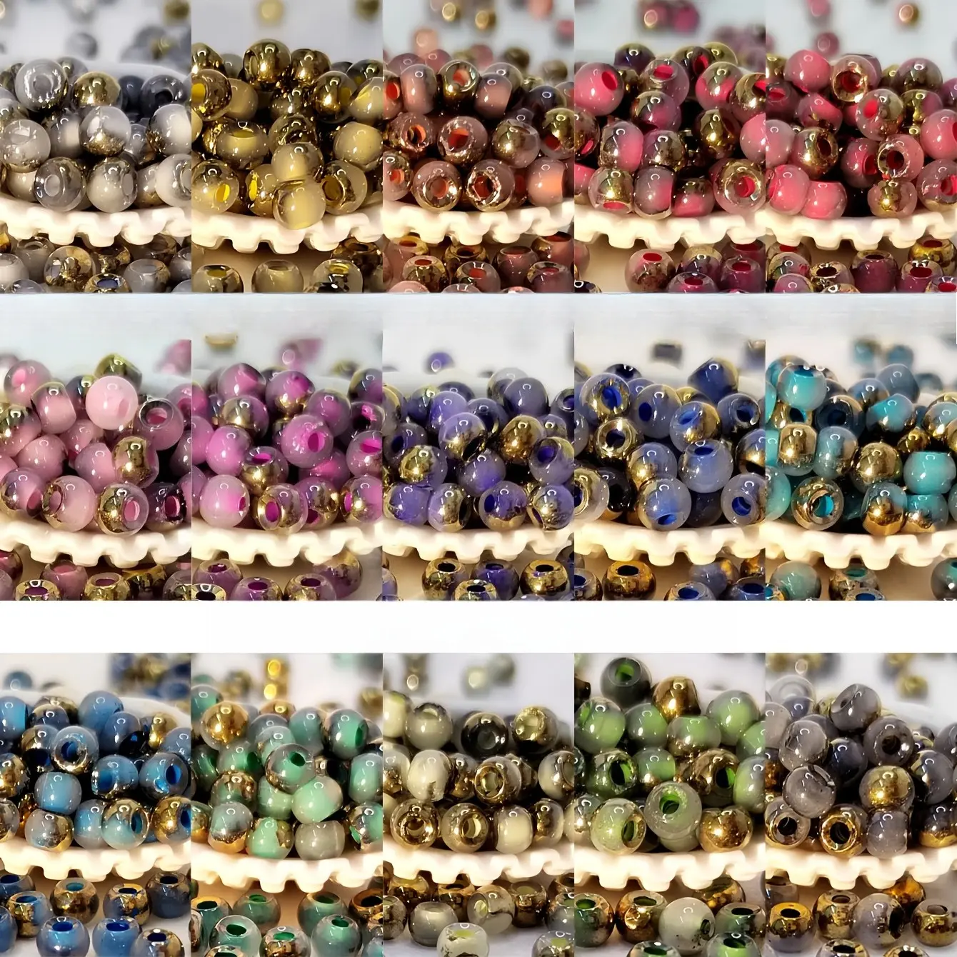 1199pcs Glass Glazed Seed Beads Set, 4mm Mini Beads for DIY Jewelry Making, Bracelet Set | Y2K Craft Supplies for Hobbyists