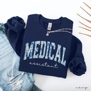 Medical Assistant Sweatshirt, Floral MA Crewneck, CMA Graduation Gift, Aesthetic Medical Assistant Sweater, Healthcare Appreciation Gift