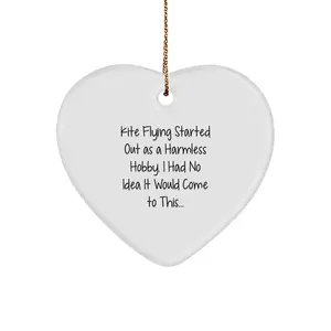 Funny Kite Flying Heart Ornament, Gifts from Men to Kite Flying Lovers, Unique Christmas Unique Gifts for Friends
