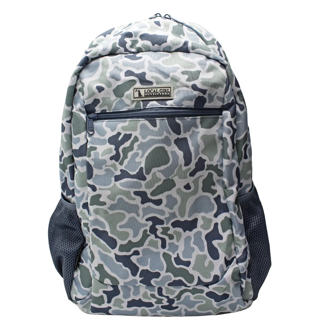 Local Girl Outfitters Localflage Coast Camo Backpack - Polyester College Travel Backpack for Back to School, Travel, with Padded Laptop Sleeve, Multi-Pocket, Water Bottle Pocket, Zipper, Adjustable Shoulder Strap