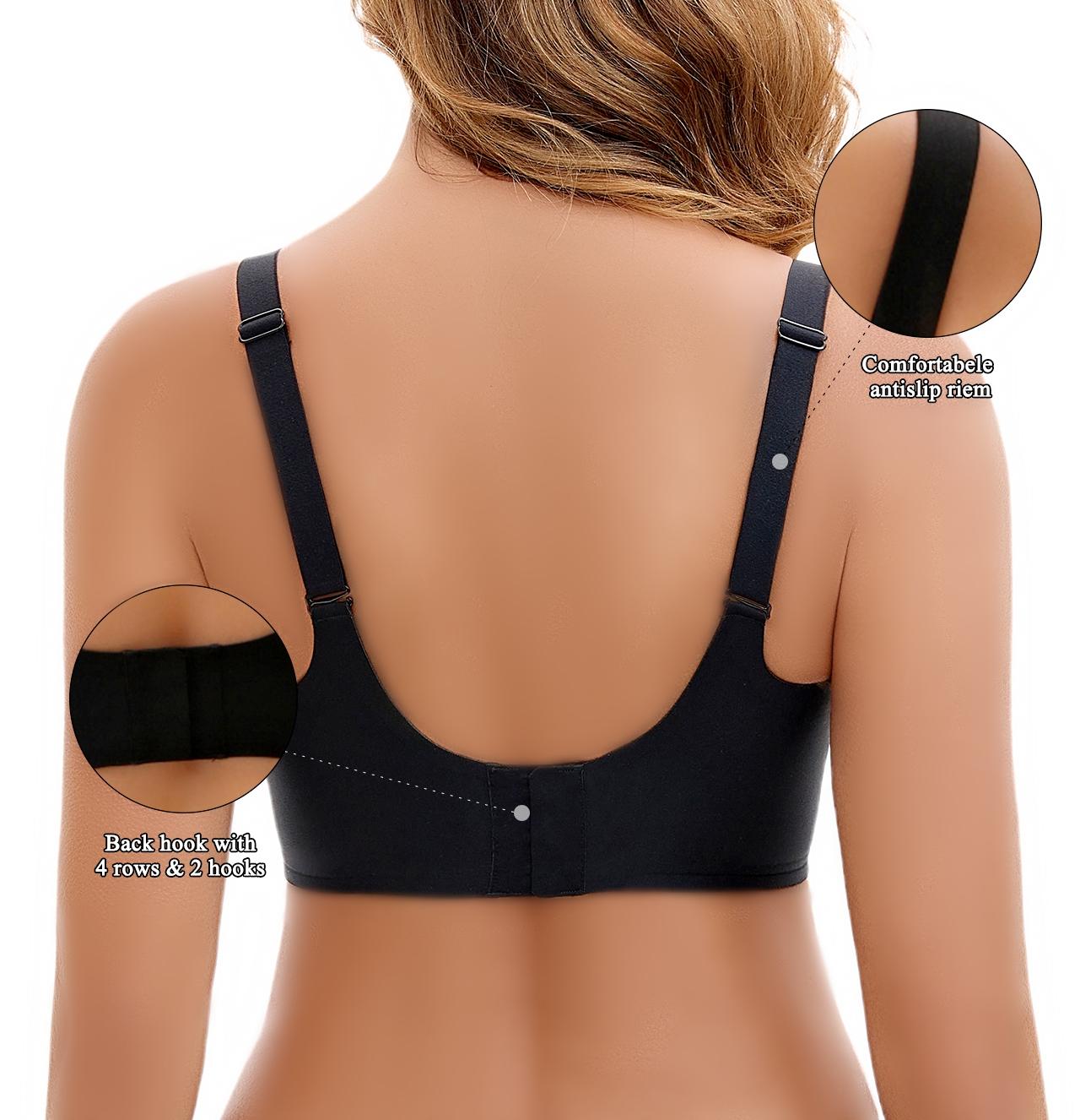 VRCOMFY Jelly Wireless T-shirt Bra - Women Wireless V Neck Crossover Mesh Bras Comfortable Bralette Supportive Tshirt Bra No Underwire Seamless Push Up Everyday Bras