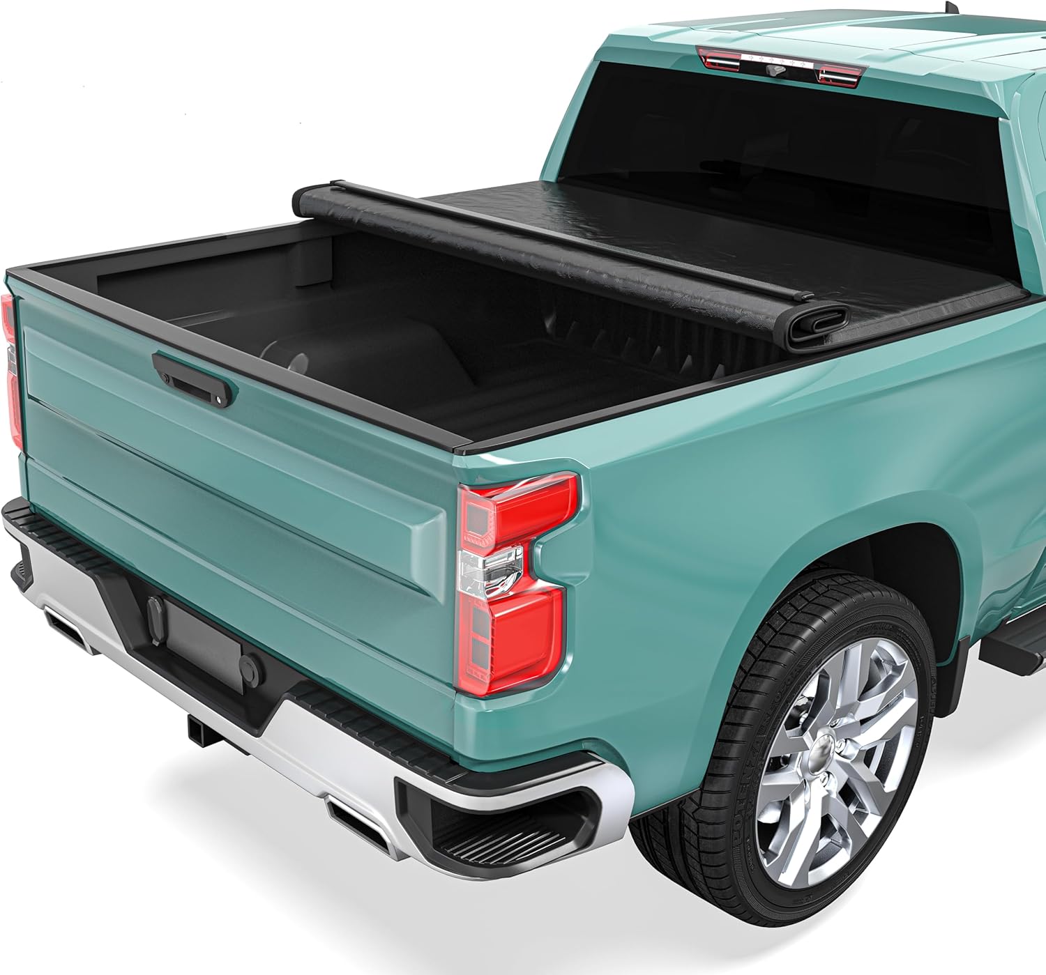 [Fits 2007-2026 Chevrolet Silverado & GMC Sierra 1500 & 2007-2019 GMC Sierra 2500 3500] 6.6 Ft Bed Soft Roll Up Truck Bed Tonneau Cover