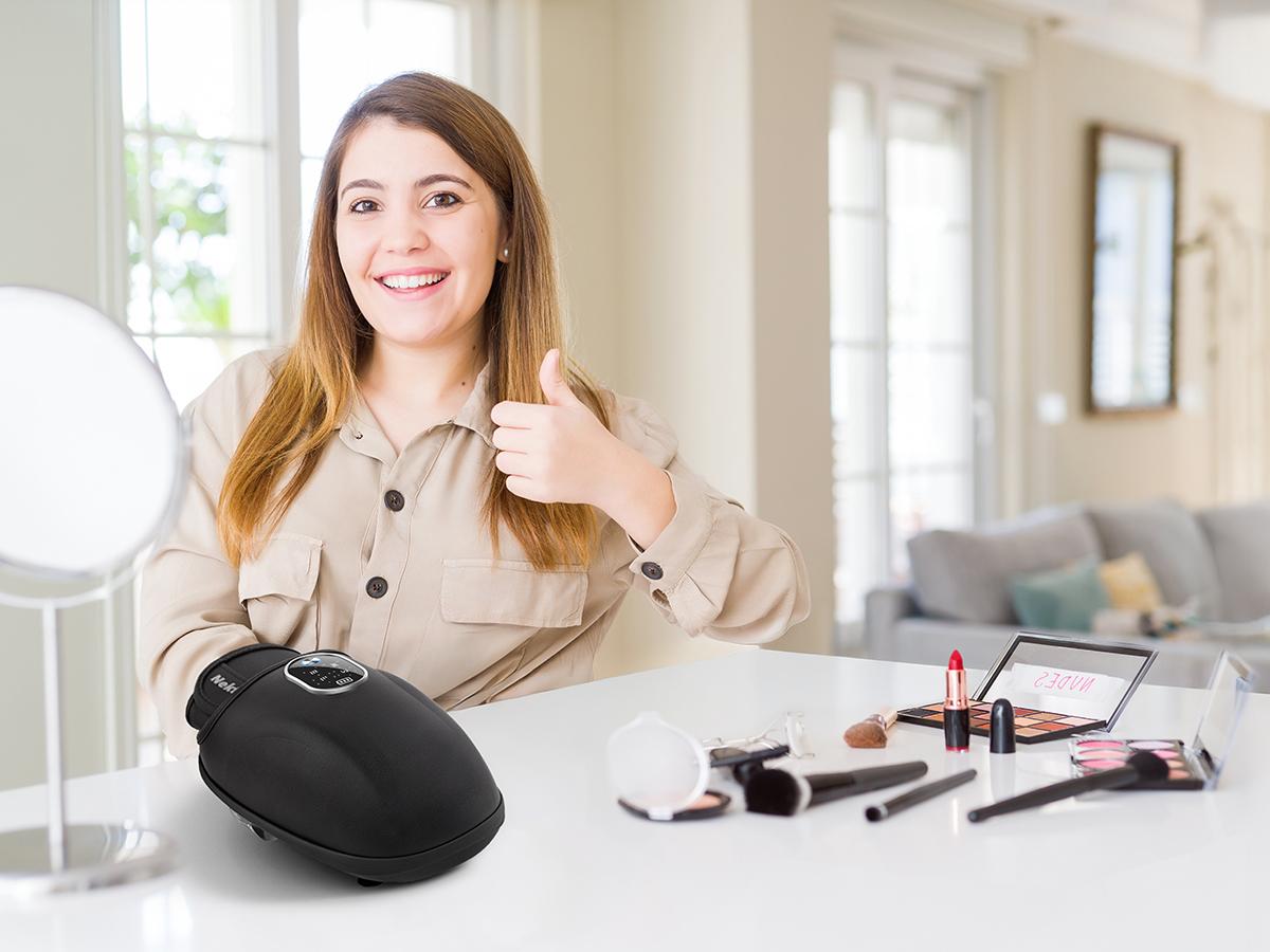 Nekteck Hand Massager with Heat and Compression, 6 Massage Mode, Massage for Wrist, Palm and Finger, Gifts for Women Men (Rechargeable)