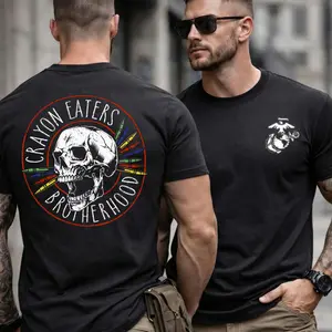 USMC Crayon Eaters Brotherhood T-Shirt & Hoodie Eagle Globe Anchor & Red Sword Graphic Patriotic Military Design Unisex Fit Comfortable Everyday Wear