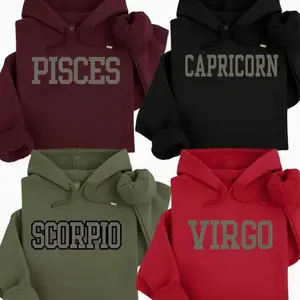 Minimalist Zodiac Astrology Hoodie – Gemini Aquarius Pisces Horoscope Pullover for Men & Women
