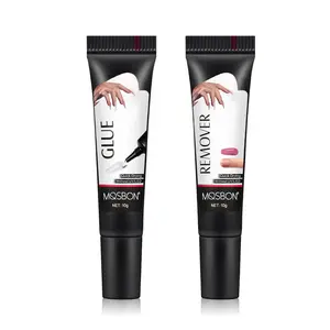 Wearable Nails ，10g Upgraded Super Strong Semi-Solid Tube Xiaomi Glue, Quick-Drying Patch Glue, No Whitening, No UV Light Required, Durable, with Decoupling Solution Set