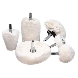 6 pcs Buffing Wheel for Drill,Buffing Pad Polishing Wheel Kits,Wheel Shaped Polishing Tool for Metal Aluminum,Stainless Steel,Chrome,Jewelry,Wood,Plastic,Ceramic,Glass,etc