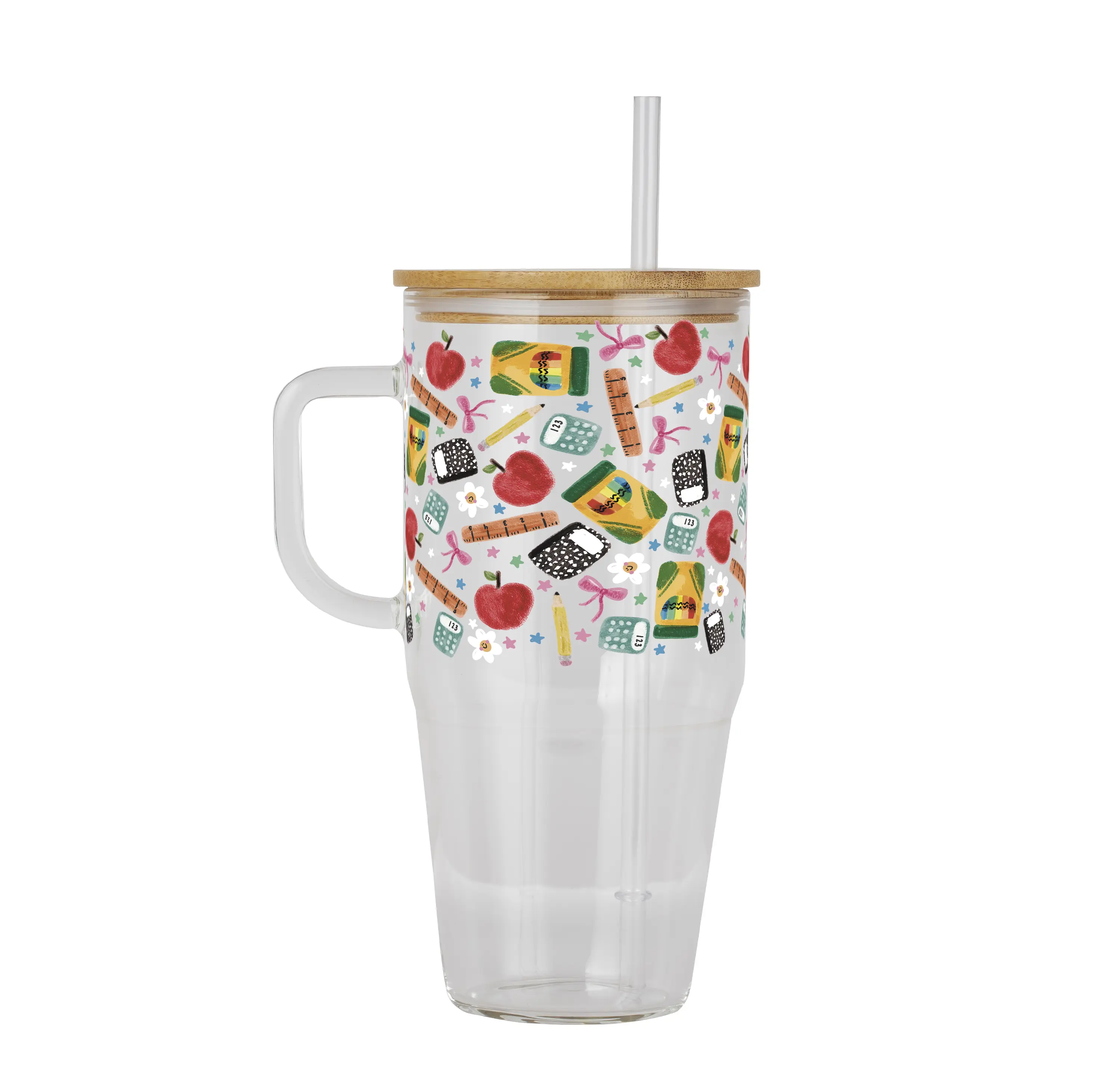 Teacher Collection 40oz Glass Tumbler with Lid and Straw, Iced Coffee Drinkware, Gift for Her, Acrylic Tumbler, water bottle for women, iced coffee cup, Funny Dad Tumbler, Drinking Tumbler, Leakproof Tumblers
